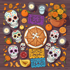 Dia de los Muertos A Vibrant Mexican Celebration of Life and Culture, Featuring Catrina, Marigold, Ofrenda, and Calavera Traditions