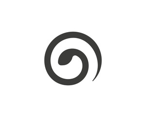 Abstract spiral, snake silhouette logo design in minimal style. Universal serpentarium, reptile  logotype, emblem or symbol.