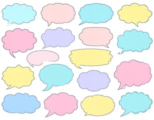 Collection of pastel colored speech bubbles (1)