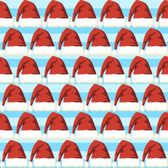 Seamless pattern Festive santa hats pattern christmas theme digital illustration colorful background creative design holiday spirit