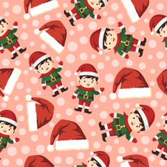 Seamless pattern Cheerful holiday elf patterns festive setting digital illustration fun environment vibrant viewpoint christmas concept