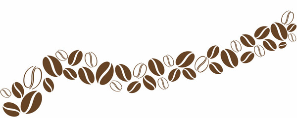 Coffee Beans Vector Border Decoration – Pattern Design Element.