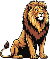 Obraz premium lion cartoon isolated on white