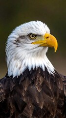 Close-up of an eagle's head and upper body