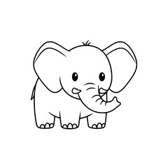 Obraz premium Vector art of cute cartoon elephant standing