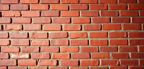 Obraz premium Rough, uneven brick wall surface, varying shades of red and brown, pattern, building material