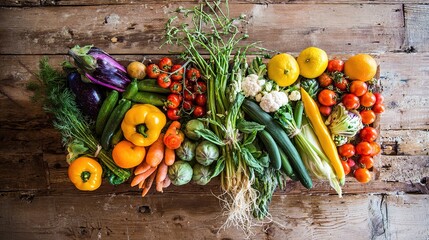 Sun - drenched Mediterranean Produce, Rustic Table, Central Sprouting Plant