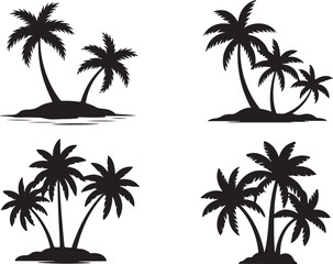 set of palm trees