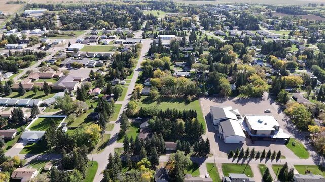 Small Town Waldheim SK from Above