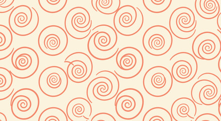 Peach spirals on cream background