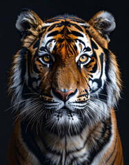 Fototapeta premium Close-up portrait of majestic tiger with intense golden eyes