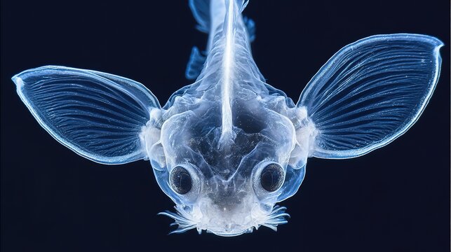 Bioluminescent Chimaera, Deep - Sea Mystery, Forehead Protrusions in Ocean Depths