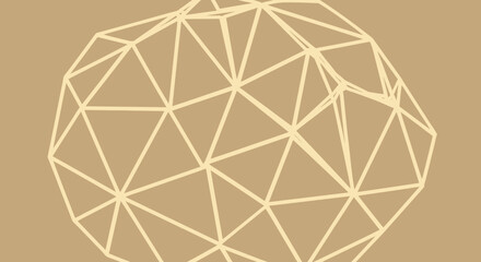 Geometric sphere made of lines on a tan background