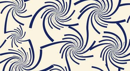 Navy swirls and lines pattern on light cream background