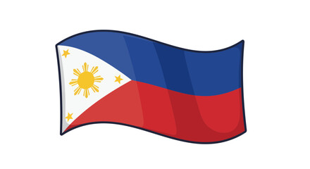Cartoonish philippines national flag in vector format ideal for patriotic content