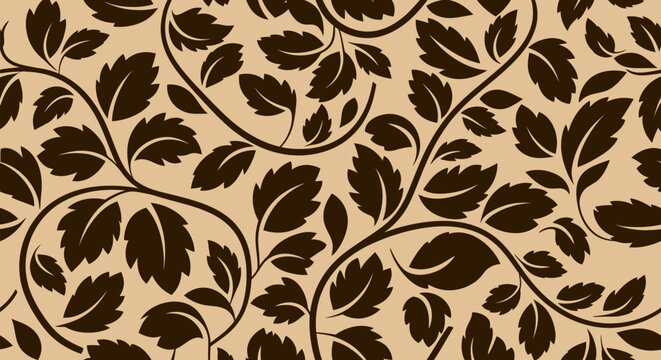 Leafy, brown vines pattern