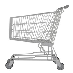 Shopping cart isolated transparent background 3d rendering
