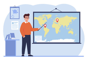 Teaching geography with maps interactive learning session classroom visual aid educational environment engaging viewpoint