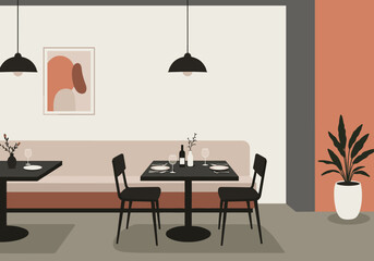 Elegant dining experience cozy restaurant interior design modern aesthetic indoor ambiance