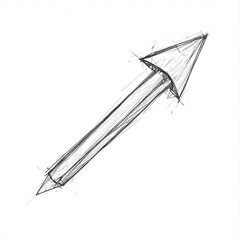 Dynamic upward arrow sketch signifies growth and progress