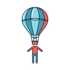 Fototapeta premium Hot air balloon with a person, ready to fly high.