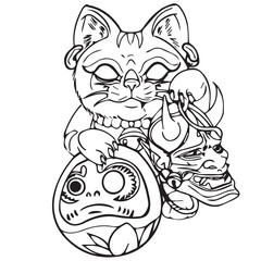 cat Daruma Tattoo