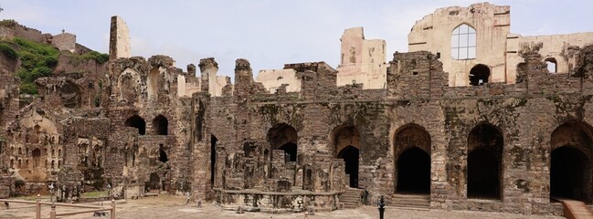The ruins of the Golkonda Fort of  Hyderabad in India. Photo: September 25, 2023