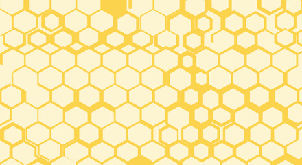 Yellow honeycomb pattern on light background