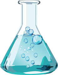 Laboratory Chemistry Flask with Bubbling Liquid Isolated
