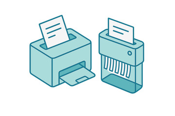 Essential office technology: a printer for output and a paper shredder for secure disposal of documents