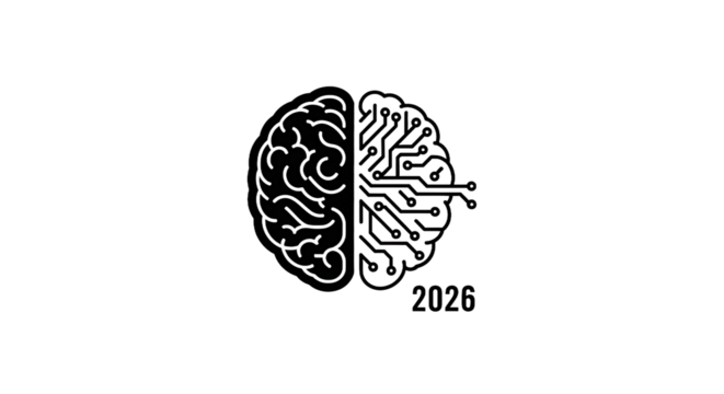 Future Intelligence: Human Brain and AI Circuit Board Integration Concept 2026