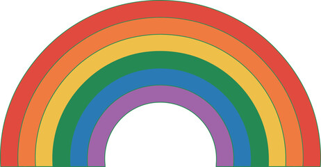 Fototapeta premium Bright rainbow illustration vector graphic design colorful arch shape simple design art
