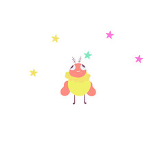 Cute stylized bug in flat cartoon style with bright colors and simple shapes. Isolated vector on transparent background.