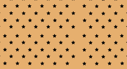 Black stars on tan background in a repeating pattern