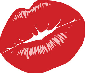 red lips isolated on white