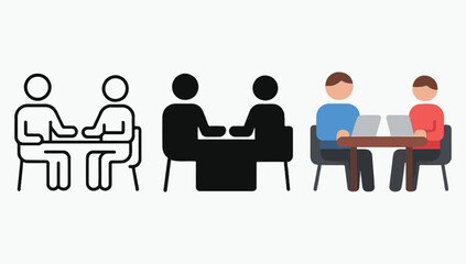 Office Teamwork and Collaboration Vector Illustration, Flat Vector Office Meeting with Colleagues, Business Team at Work Vector Concept, Collaboration and Brainstorming Flat Vector Design