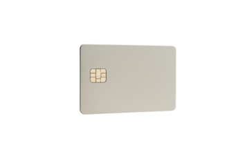 Blank smart chip card isolated on white background, clean minimalist style, cutout template for finance or identity concept. Ai generative
