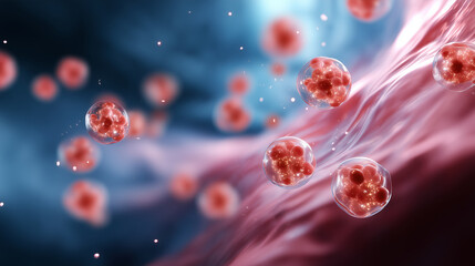 A visualization of liquid biopsy technology, where circulating tumor DNA fragments float in a digital bloodstream. Advanced sequencing platforms detect tiny mutations, with AI pred