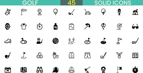 Collection of golf icons for sports and leisure applications vector