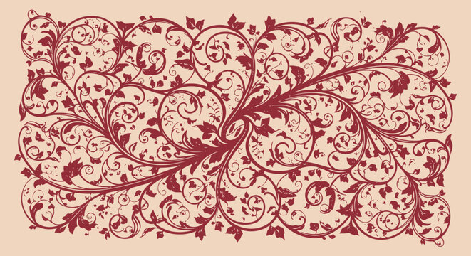 Ornate vine and leaf scroll pattern