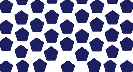 Dark blue pentagons arranged in a seamless pattern on a white background
