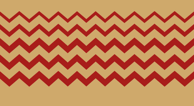 Brown background with repeated red zig-zag lines