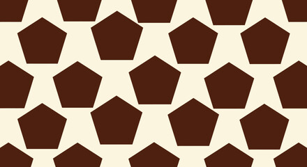 Repeated brown pentagons on off-white background, tiled pattern