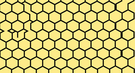 Yellow honeycomb pattern with irregular black borders