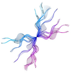 Fototapeta premium Abstract colorful ribbons swirling in a symmetrical pattern.