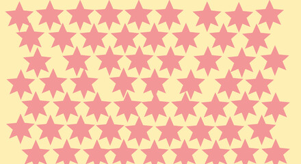 Pink stars tessellated on light yellow background