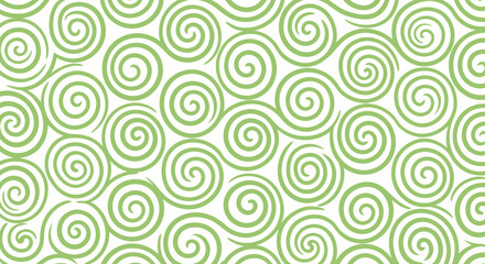 Fototapeta premium Seamless background of green spiral shapes on white
