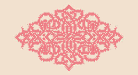 Intricate pink knotwork pattern