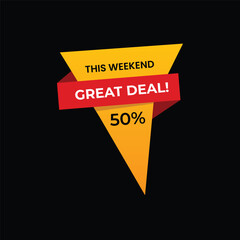 vector this weekend great deal 50% offer design
