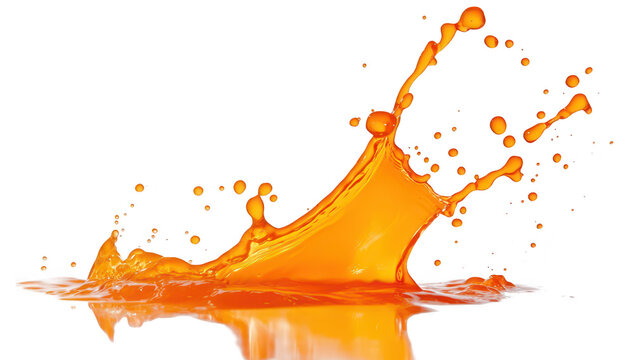 A splash of orange liquid captured mid-motion. illustrating dynamic movement and energy. suitable for creative projects. advertising. or artistic displays